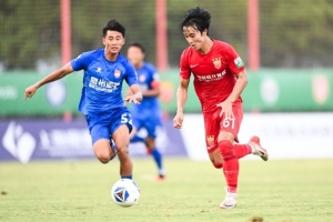 中乙聯賽第27輪，上海海港富盛經開隊主場0-0泉州亞新隊