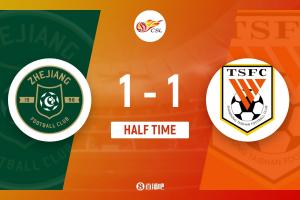 半場-浙江暫1-1泰山 瓦科造點+失點 洛佩斯失誤黃政宇卡列洛破門