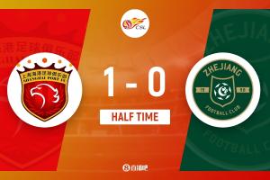 半場(chǎng)-劉若釩遠(yuǎn)射中柱+造劉浩帆烏龍 上海海港1-0領(lǐng)先浙江