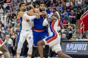 本賽季籃下防守命中率榜：活塞52.2%高居榜首 森林狼魔術分居2、3