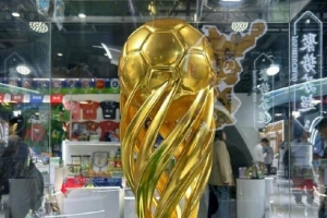 “蘇超”冠軍獎杯出現在進博會，成為吸引觀眾拍照打卡的亮點