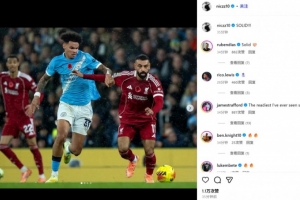 打出信心了！曼城左后衛奧賴利社媒曬對位薩拉赫照：硬！