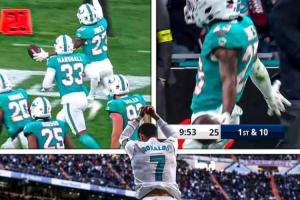 伯納烏再現C羅Siu慶祝！NFL西班牙賽，球員與伯納烏球迷激情同Siu