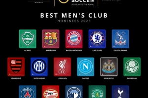 環足獎2025年最佳男足俱樂部候選：巴黎、切爾西、巴薩、拜仁在列