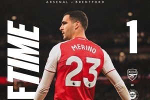 阿森納本賽季英超領先進入中場休息，保持全勝且總比分20-2