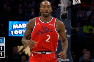 率先發(fā)力！小卡弧頂三分命中 快船領(lǐng)先森林狼兩位數(shù)