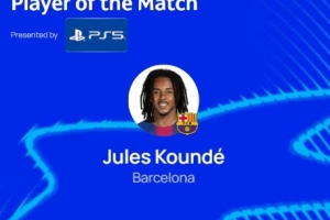 梅開二度助球隊逆轉，官方：孔德當選巴薩2-1法蘭克福全場最佳